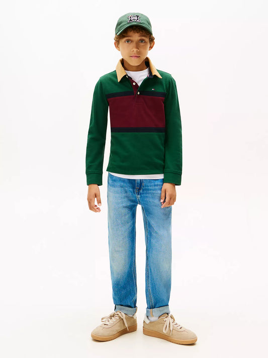 Tommy Hilfiger Kids' Long-Sleeve Colorblock Polo