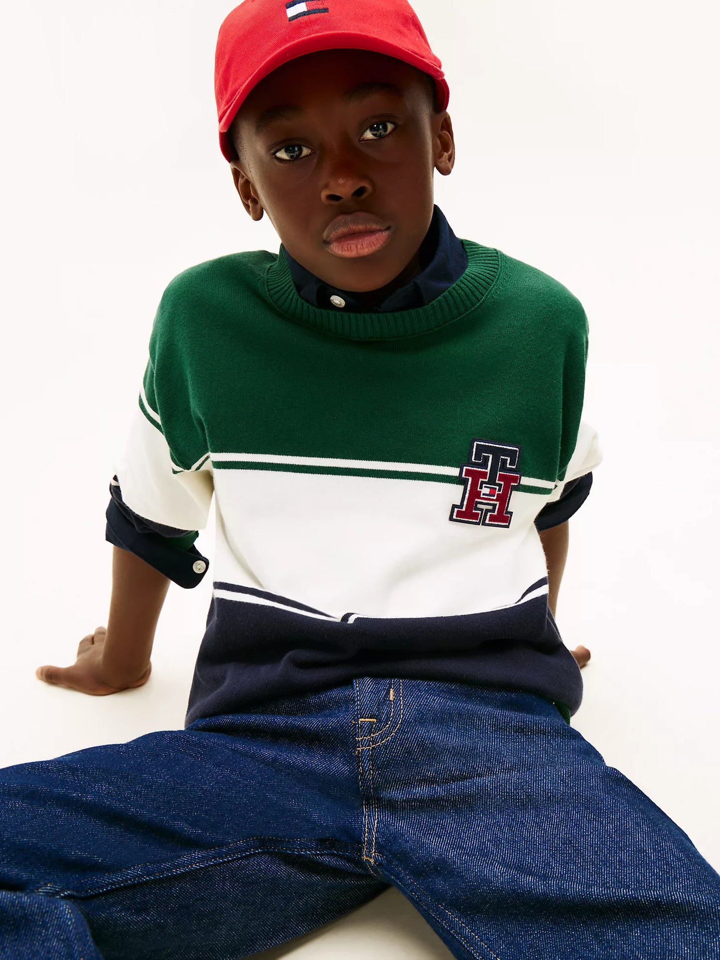 Tommy Hilfiger Kids'Logo Colorblock Sweater