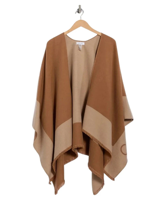 Calvin Klein Fringe Poncho / Shawl wrap