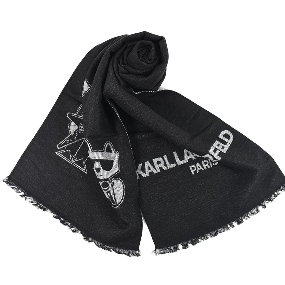 Karl Lagerfeld Women's Grey Karl & Choupette Scarf