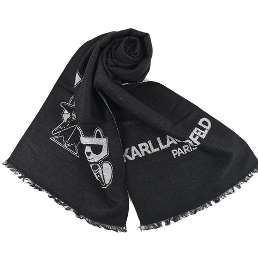 Karl Lagerfeld Women's Grey Karl & Choupette Scarf