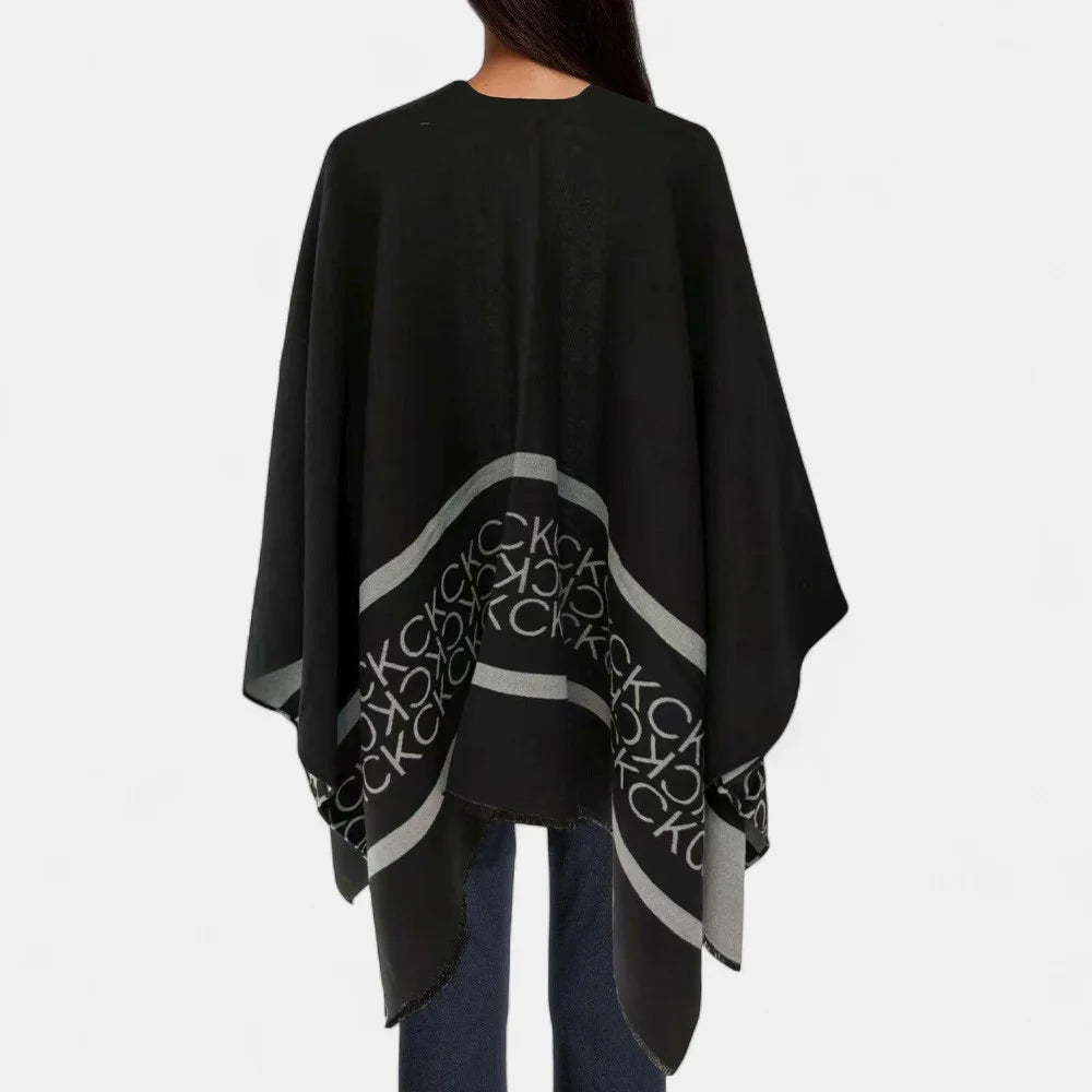 Calvin Klein Fringe Poncho / Shawl wrap
