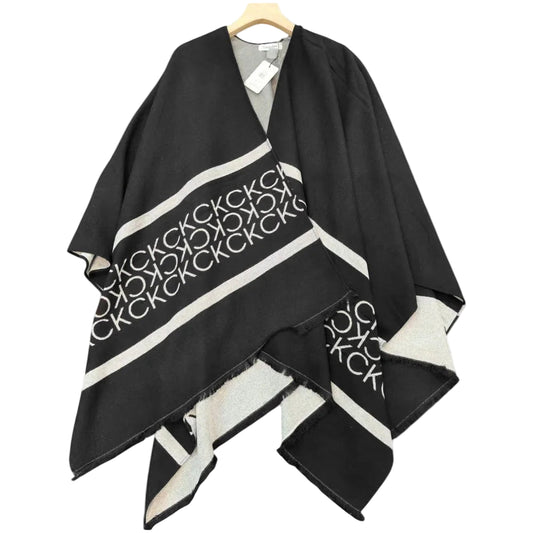Calvin Klein Fringe Poncho / Shawl wrap