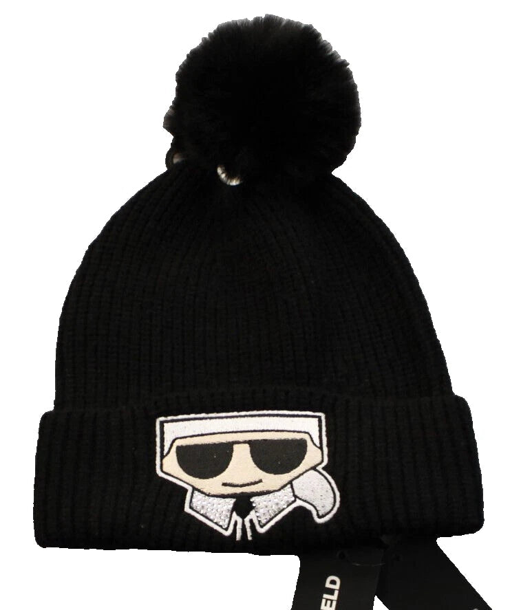 Karl Lagerfeld  Black ICONS KUFF BEANIE