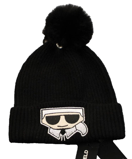 Karl Lagerfeld  Black ICONS KUFF BEANIE