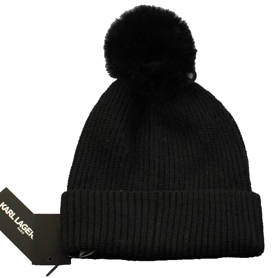 Karl Lagerfeld  Black ICONS KUFF BEANIE