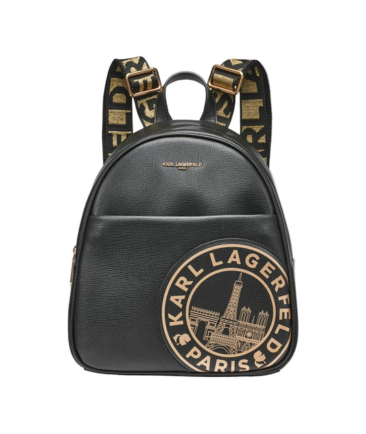 Karl Lagerfeld MAYBELLE BACKPACK BLACK WITH WHITE LOGO